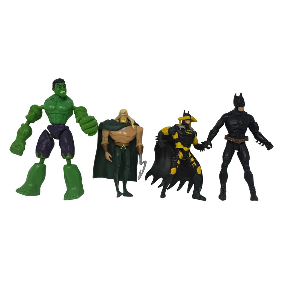 Superhero Action Figures Lot Batman Hulk Aquaman DC Marvel 5–6.5”